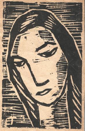 Retrato de mulher olhando para baixo