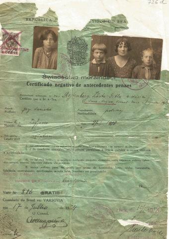 Certificado negativo de antecedentes penais fam�lia Rojtenberg
