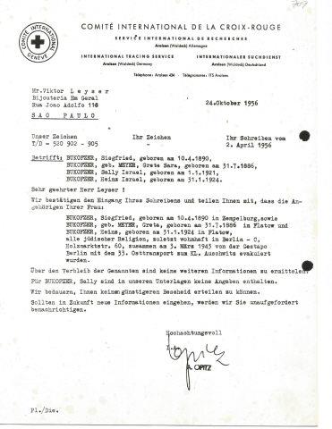 Carta do Comit� Internacional da Cruz Vermelha