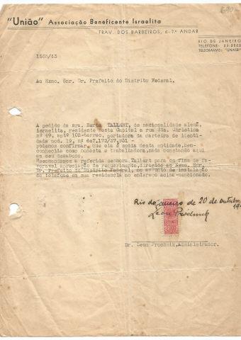 Carta de recomenda��o dirigida ao prefeito do Rio de Janeiro