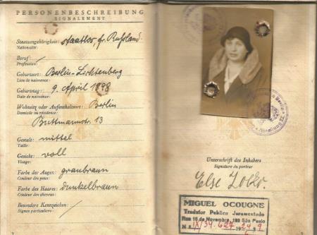 Passaporte alem�o Else Zolko