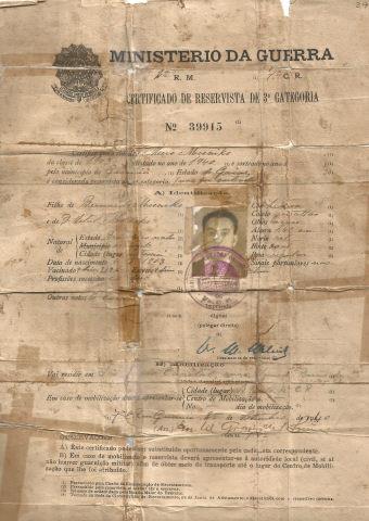 Certificado de reservista de 3� categoria de Mejer Mesnik
