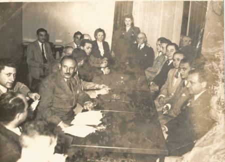 Fotografia de reuni�o de sionistas em S�o Paulo