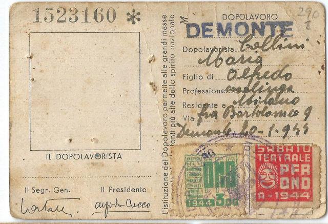 Carteira de trabalho falsa de Maria Collini (Malka Kohl)