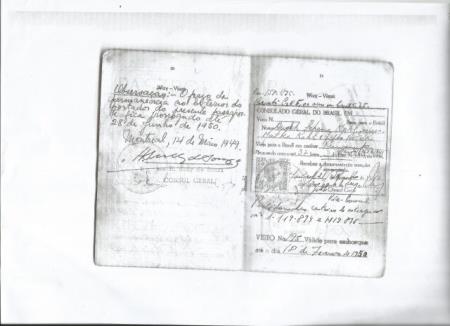 14 p�ginas de c�pias do passaporte polon�s da fam�lia Kohl