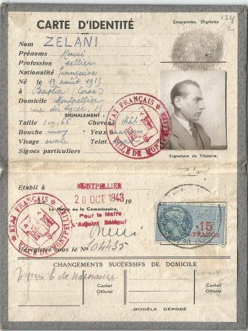 Cart�o de Identidade de Henri Zelani