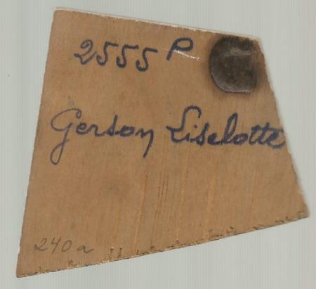 Placa de identifica��o dada em troca dos docs. retidos de Liselotte Gerson em Casablanca