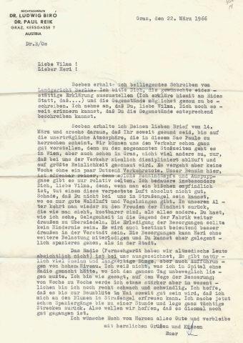 Carta para Wilma e Herbert Orowan de seu advogado