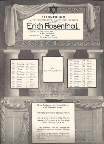 Calend�rio de luto de Erich Rosenthal