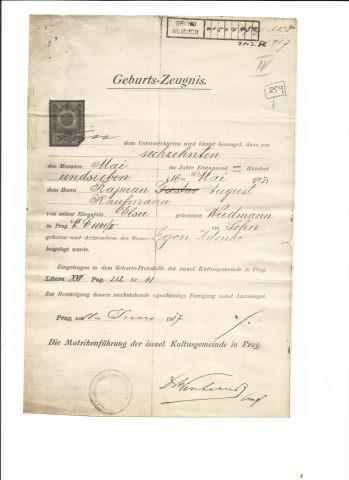 Certid�o de nascimento de Egon Zdenko Raimann